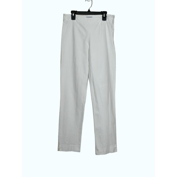 Charlotte Kellogg white straight legs flat front pants size 10 - Picture 5 of 10